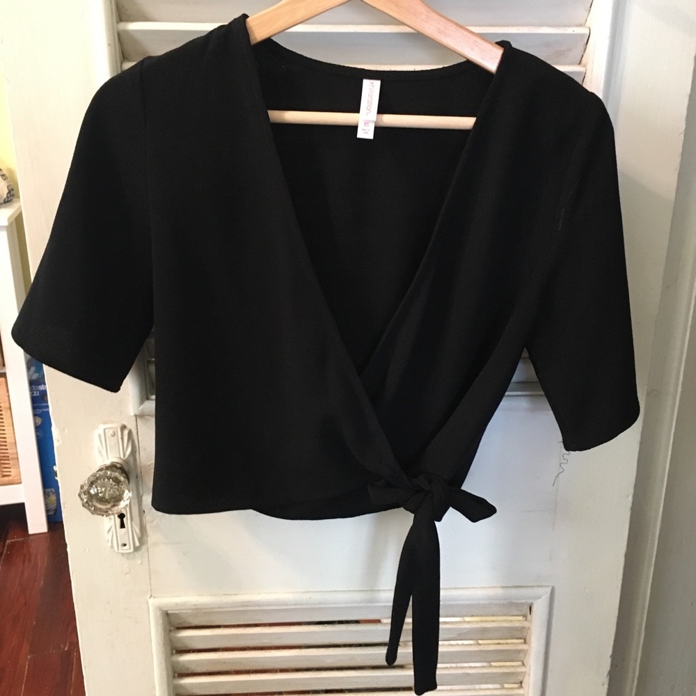 Xhilaration Target V Neck Wrap Top Black XS Extra